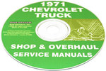 1971 Shop/Overhaul Service Manual CD Chevy