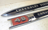 1959 Chevrolet Truck Front Fender Emblems "40 Series" Used