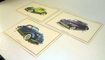 NOS 1932 Chevy Roadster 1940 Chevy Cabriolet 1936 Chevy Coupe Dealer Table Mats