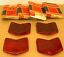 NORS 1940 Lot of 4 Stop / Tail Lamp Lenses - Ford Passenger Car Coupe Lynx Eye