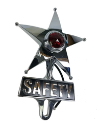 1934-1946 Red Lamp Safety Star License Topper