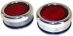 1955-59 Bed Hole Plug Set with Red Reflectors Aluminum