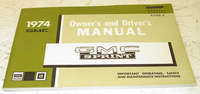 NOS 1974 GMC Sprint Genuine GM Owners Manual