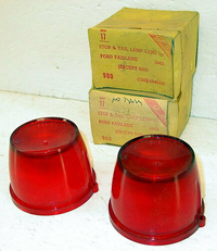 NORS 1963 Ford Fairlane Convertible Hard Top Stop/Tail Lamp LENSES Glo-Brite