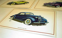 NOS 1932 Chevy Roadster 1940 Chevy Cabriolet 1936 Chevy Coupe Dealer Table Mats