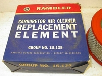 NOS 1960 61 62 63 64 1965 AMC Rebel Ambassador V8 Genuine AIR CLEANER FILTER New