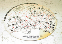 1950 1960 1970 Chevrolet Chevy Dealership Dist-O-Map Ralls, Texas New Accessory